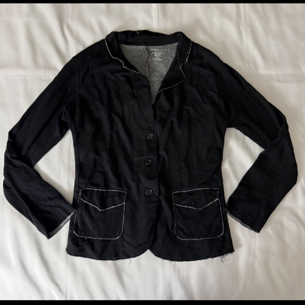 Majestic Filatures Paris Dark Gray Cotton Cashmere Blend  Lightweight Blazer